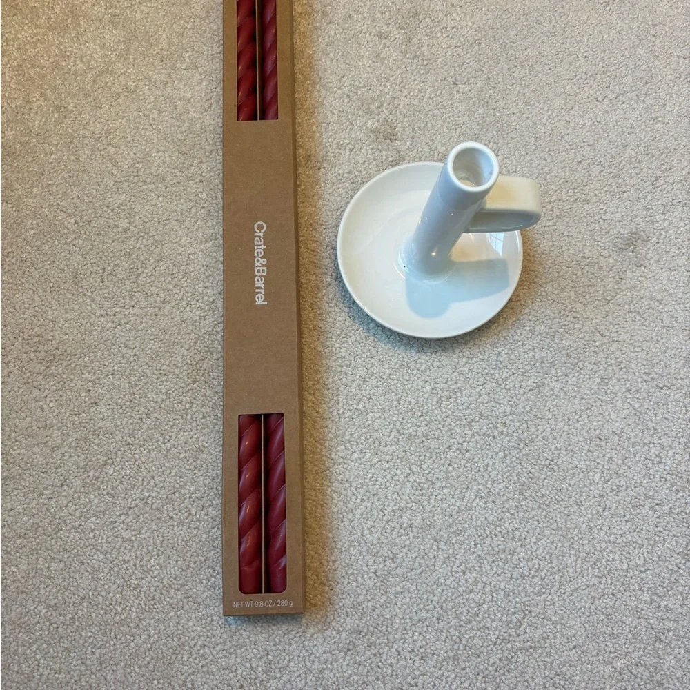 Crate & Barrel Spiral Candle Set